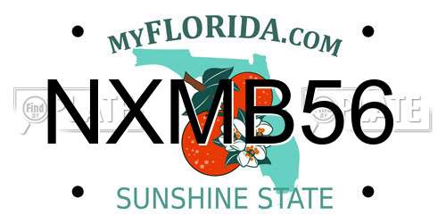 NXMB56 Florida License Plate