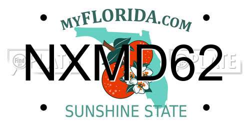 NXMD62 Florida License Plate