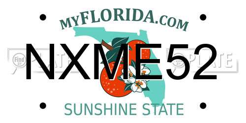 NXME52 Florida License Plate