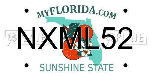 NXML52 Florida License Plate
