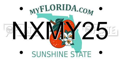 NXMY25 Florida License Plate