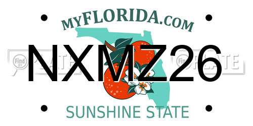NXMZ26 Florida License Plate