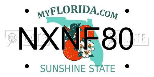 NXNF80 Florida License Plate