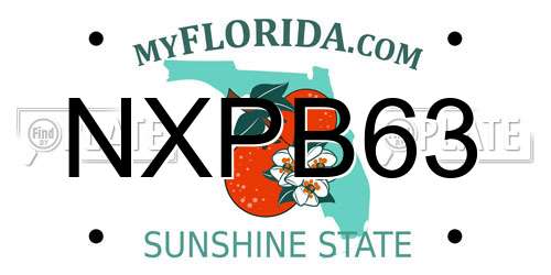 NXPB63 Florida License Plate