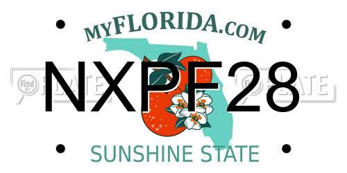 NXPF28 Florida License Plate