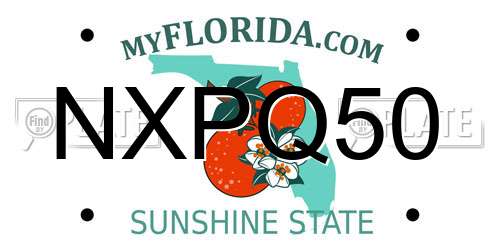 NXPQ50 Florida License Plate