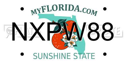 NXPW88 Florida License Plate
