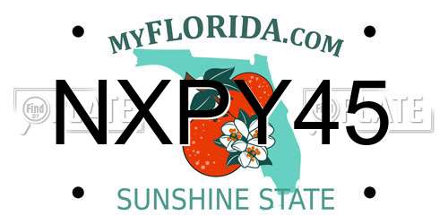 NXPY45 Florida License Plate