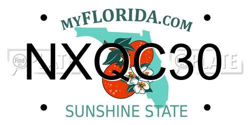 NXQC30 Florida License Plate