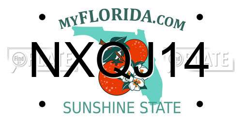NXQJ14 Florida License Plate