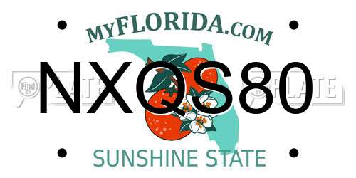 NXQS80 Florida License Plate