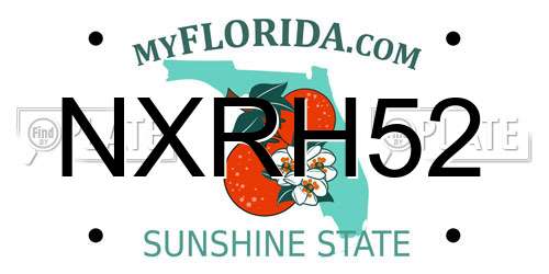 NXRH52 Florida License Plate