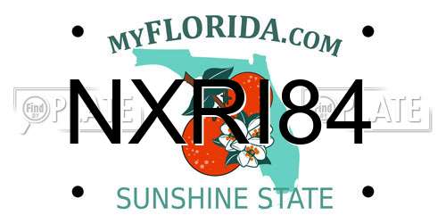 NXRI84 Florida License Plate