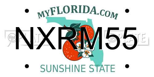 NXRM55 Florida License Plate