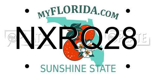 NXRQ28 Florida License Plate