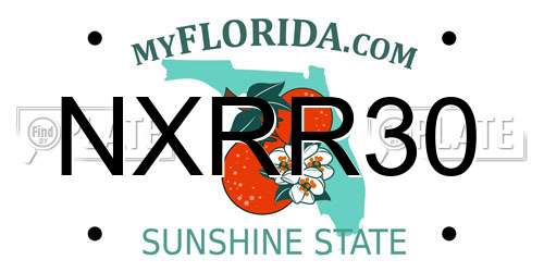 NXRR30 Florida License Plate