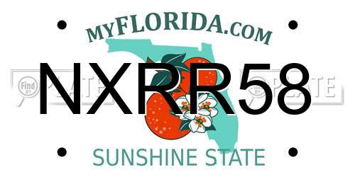 NXRR58 Florida License Plate