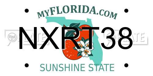 NXRT38 Florida License Plate