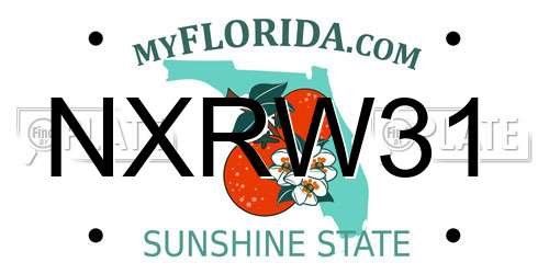 NXRW31 Florida License Plate