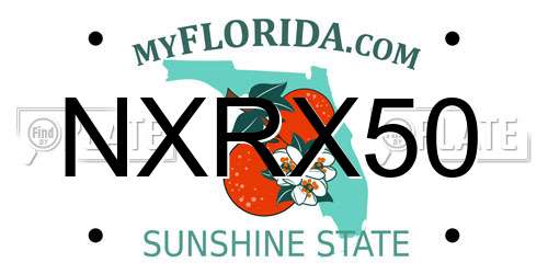 NXRX50 Florida License Plate