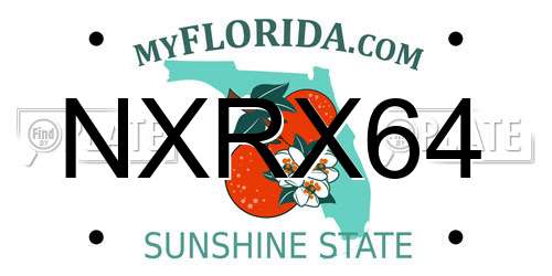 NXRX64 Florida License Plate