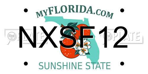 NXSF12 Florida License Plate