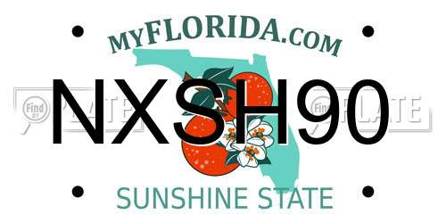 NXSH90 Florida License Plate