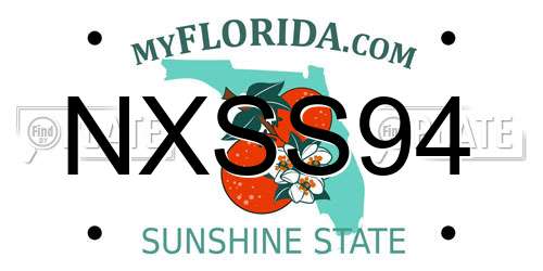 NXSS94 Florida License Plate