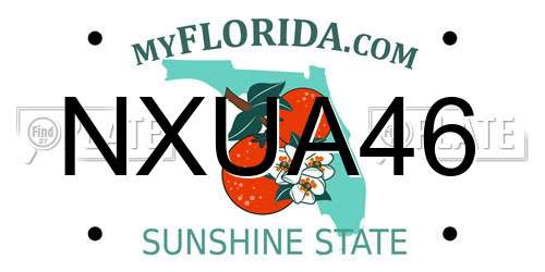 NXUA46 Florida License Plate