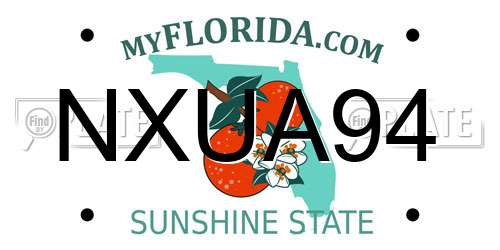 NXUA94 Florida License Plate