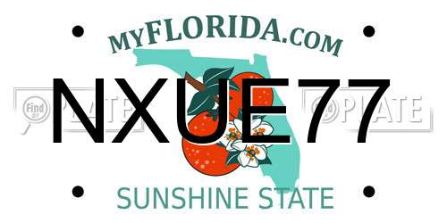 NXUE77 Florida License Plate
