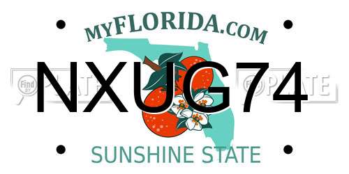 NXUG74 Florida License Plate