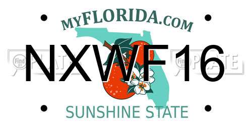 NXWF16 Florida License Plate