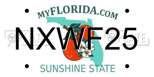 NXWF25 Florida License Plate