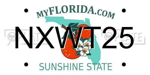 NXWT25 Florida License Plate