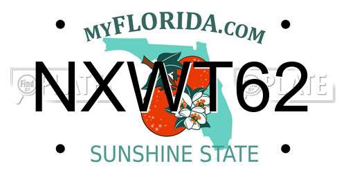 NXWT62 Florida License Plate
