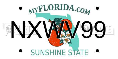 NXWV99 Florida License Plate