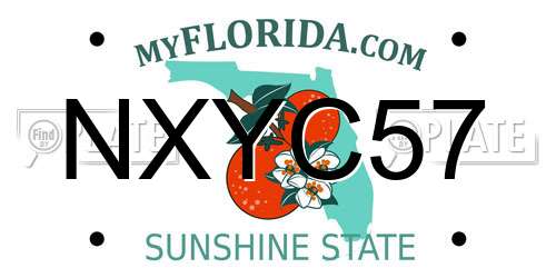 NXYC57 Florida License Plate