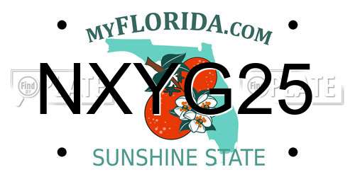 NXYG25 Florida License Plate