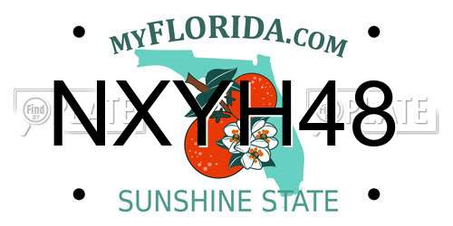 NXYH48 Florida License Plate
