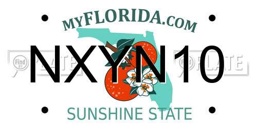 NXYN10 Florida License Plate