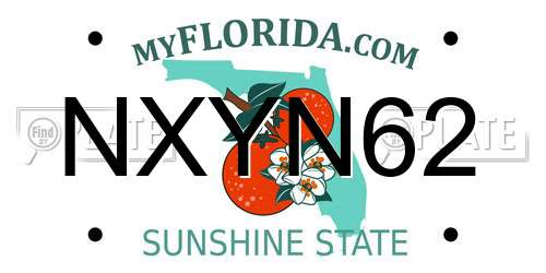NXYN62 Florida License Plate