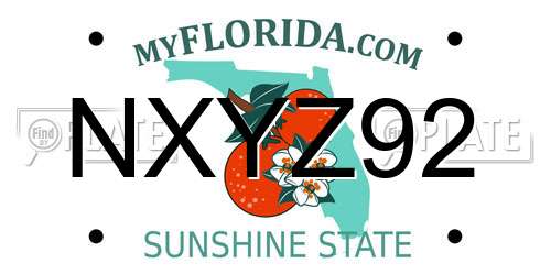 NXYZ92 Florida License Plate