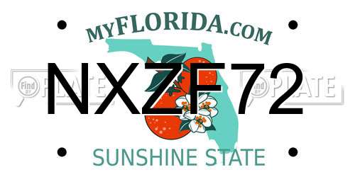 NXZF72 Florida License Plate