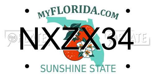 NXZX34 Florida License Plate