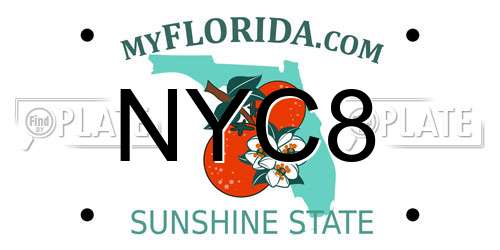NYC8 Florida License Plate
