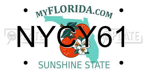 NYCY61 Florida License Plate