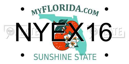 NYEX16 Florida License Plate