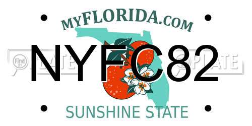 NYFC82 Florida License Plate