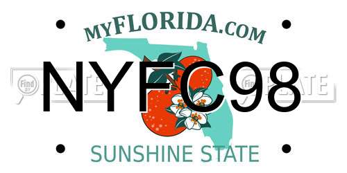 NYFC98 Florida License Plate